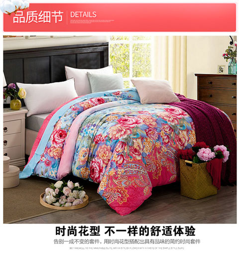 Bông bốn mảnh chà bông dày mùa đông chăn bông chăn đôi 1,5 / 1,8m2.0 m giường - Bộ đồ giường bốn mảnh bộ chăn gối
