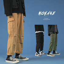 Mint Planet Autumn Straight Brand Multi-pocket overalls womens Tide brand ins casual wild wide leg casual pants