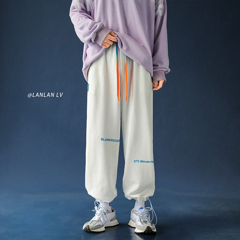 Mint planet sports pants women's loose feet straight casual Hong Kong flavor slim 2021 new Harlan pants tide