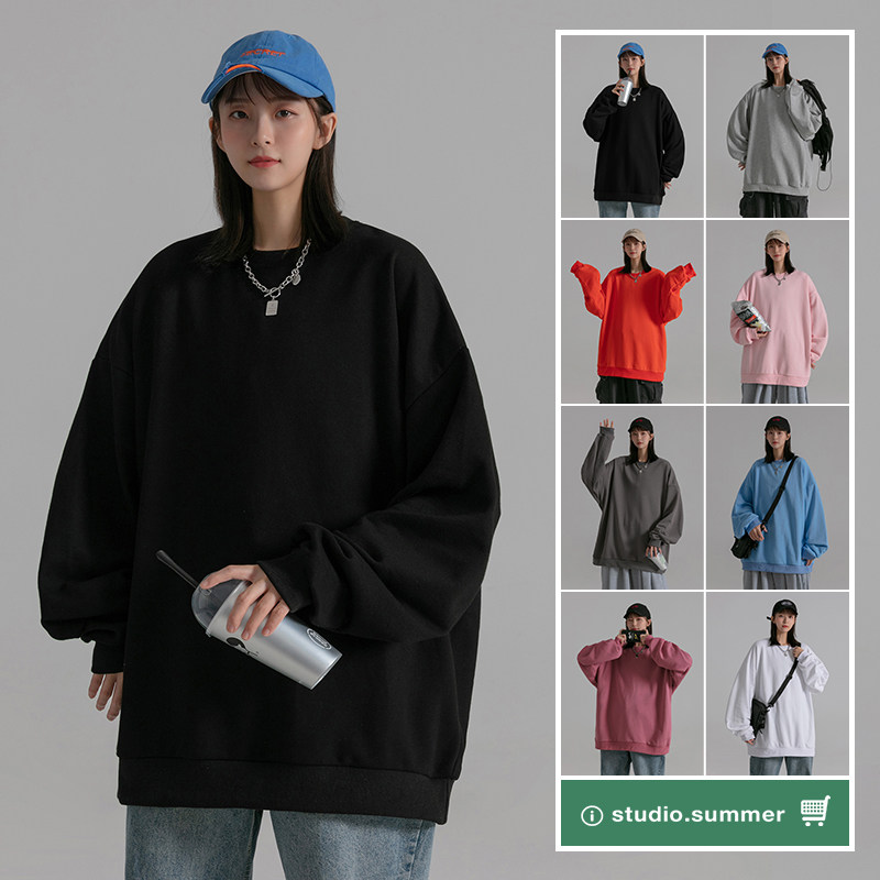 Mint Planet spring and autumn sweater women's solid color Korean version loose thin pullover chic student base shirt