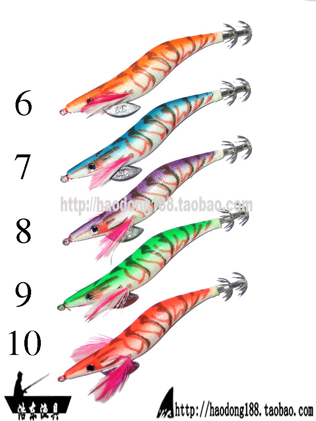 3 5 Inch Wood Shrimp Squid Hook Luminous Shrimp Fluorescent Road Subbait Squid Hook Ink Fish Hook Fake Shrimp Bait Sea Fishing Octopus Octopus