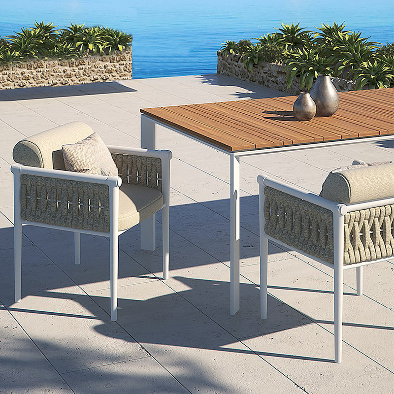 Rattan OUTDOOR TABLE AND CHAIRS COMBINED PATIO DESIGNER VILLA BALCONY CASUAL TABLE AND CHAIRS OUTDOOR TERRACE GARDEN ROPE CHOREOGRAPHER