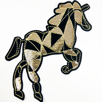 Horse to success gold sequin cloth stickers large gold horse clothes decoration patch patch cloth men and women should be sewn