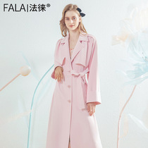 Fale 2021 new spring summer pink temperament wind clothes long style Relaxed Spring Autumn Thin and Jacket Woman FL1277