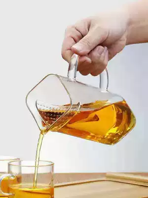 Thickened teacup with glass mouth Filter Teacup Tea sea tea separator Crescent cup Tea water separation square fair cup