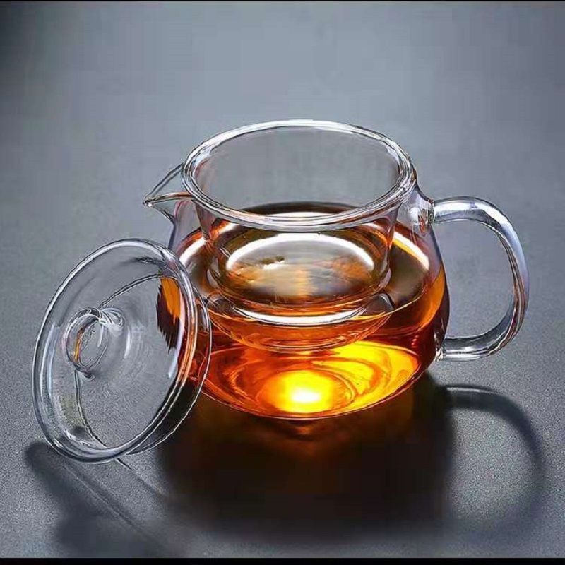 Glass liner divided tea cup tea water separation teapot filter large-capacity home office black crystal furnace teapot