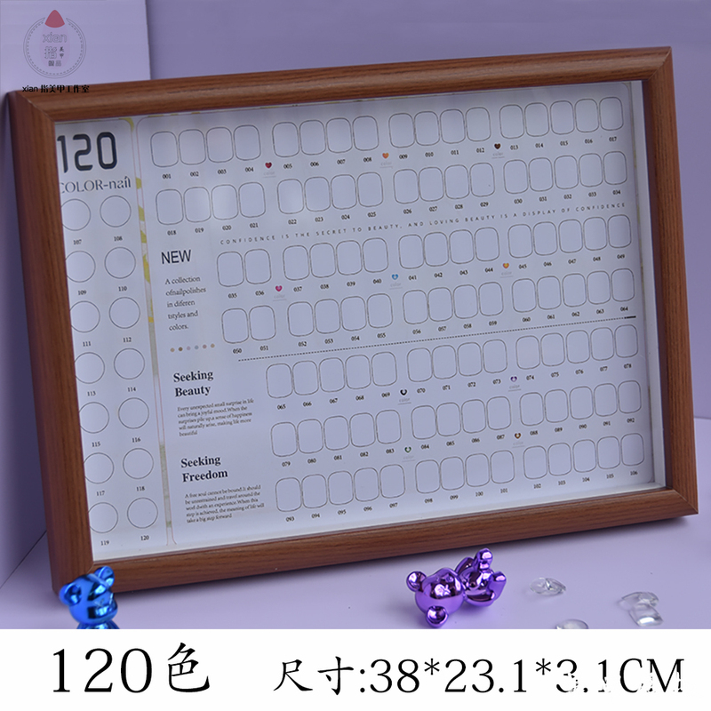 New High-End Dust-Proof Nail Art Display Board 120 Color Card Dust-Proof Display Stand for Nail Salon Professional Color Swatches