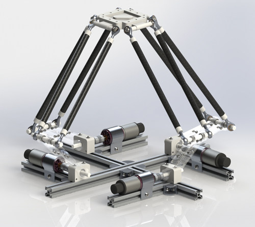 4自由度并联机器人|机构|操作器工业设计图纸3D三维模型资料建模