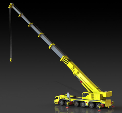 工程机械汽车起重机伸缩臂crane工业设计图纸3D三维模型资料建模