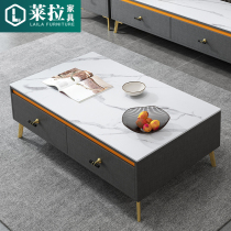 Italian light luxury rock board coffee table TV cabinet combination modern minimalist living room 2021 new small apartment small size
