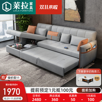 Italian minimalist sofa bed folding day-bed living room multi-functional storage technology cloth latex bed in the living room