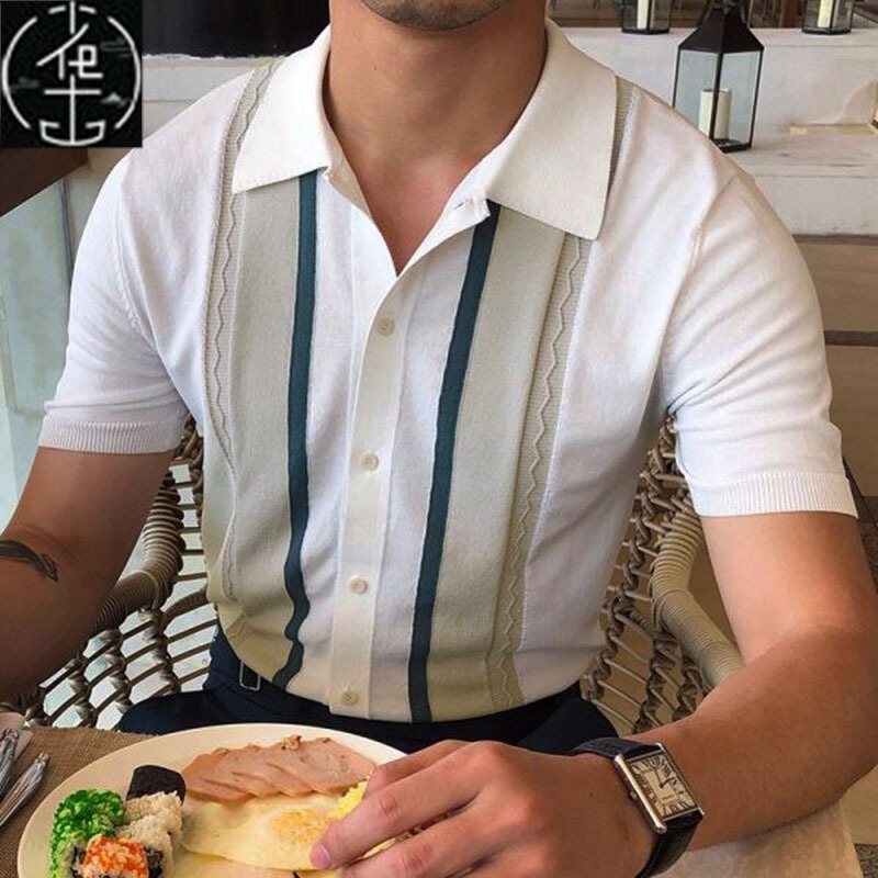 summer shirt men polo shirt black white shirt shirts mens-Ta
