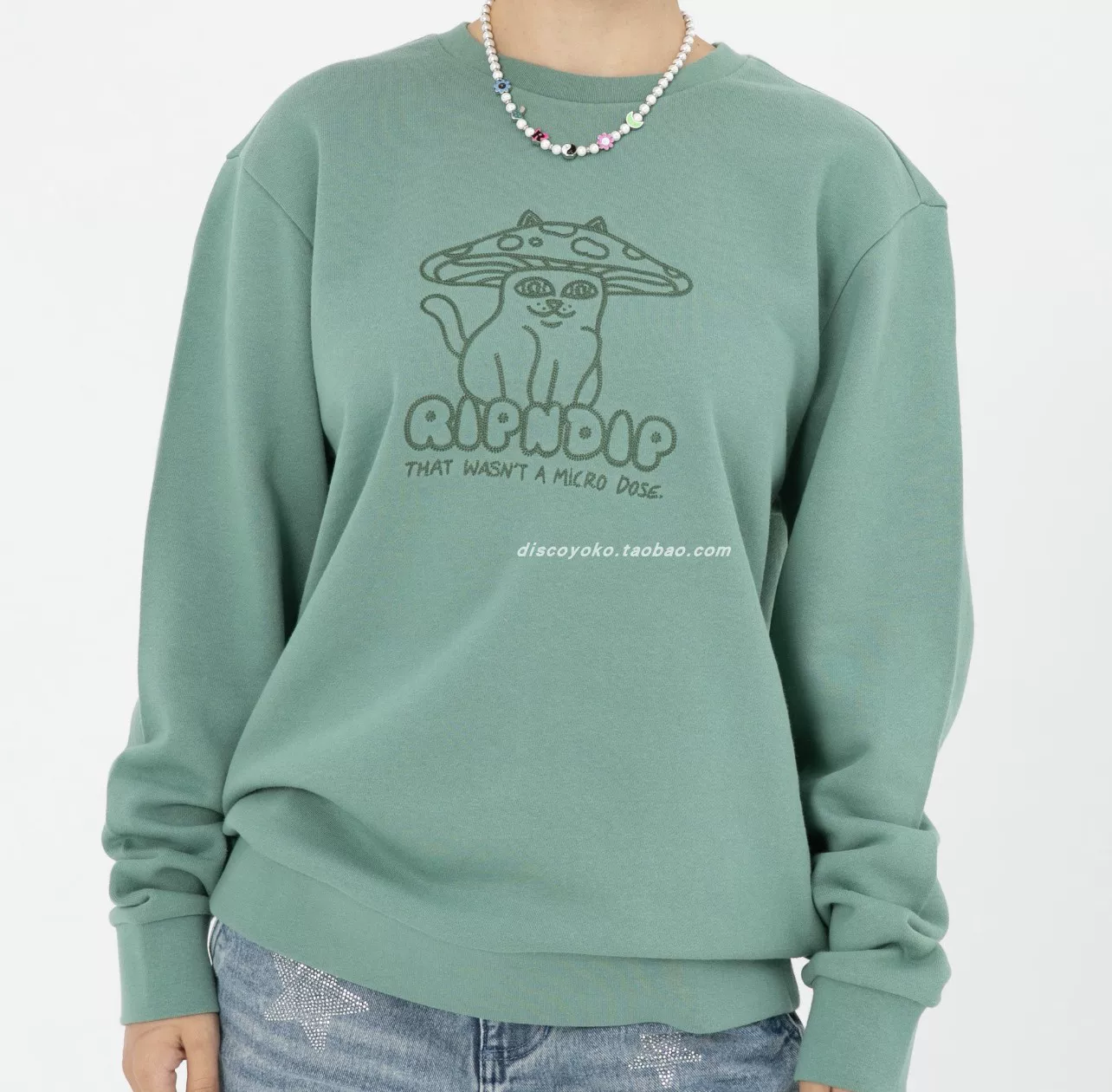 [Американский RIPNDIP средний палец кошка шорум комната кот свитшот гриб кот свитшот]