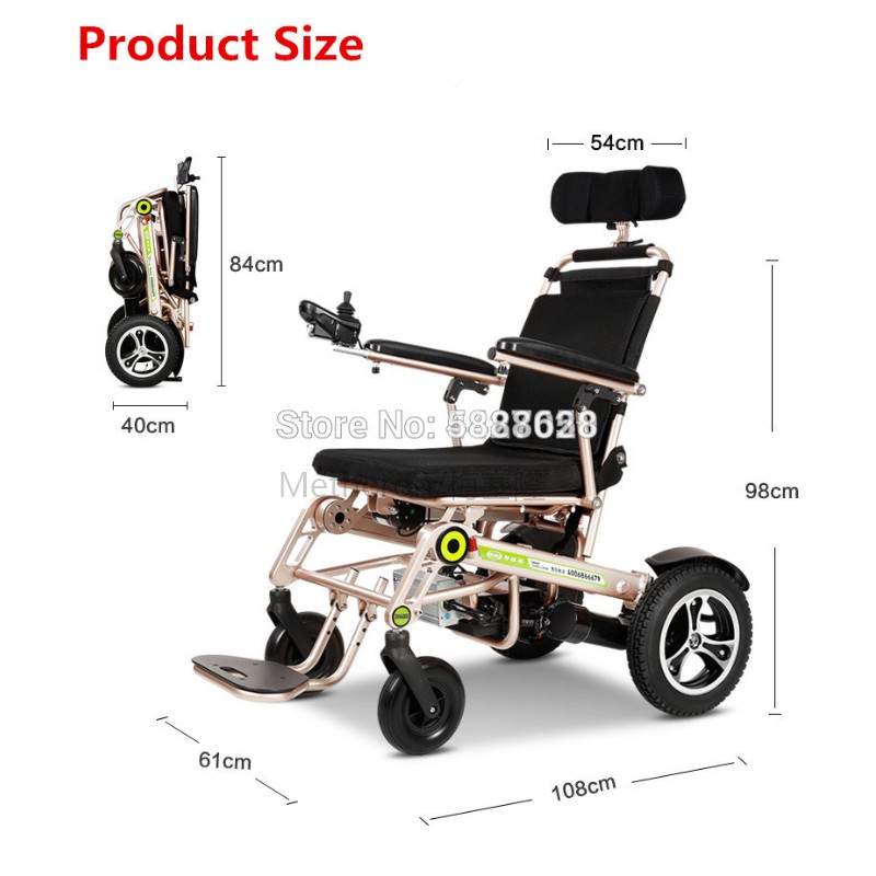 Gold&with&pillowElectric   Foldable   Wheelchair   Heavy   Duty   Lightweight   Mobility