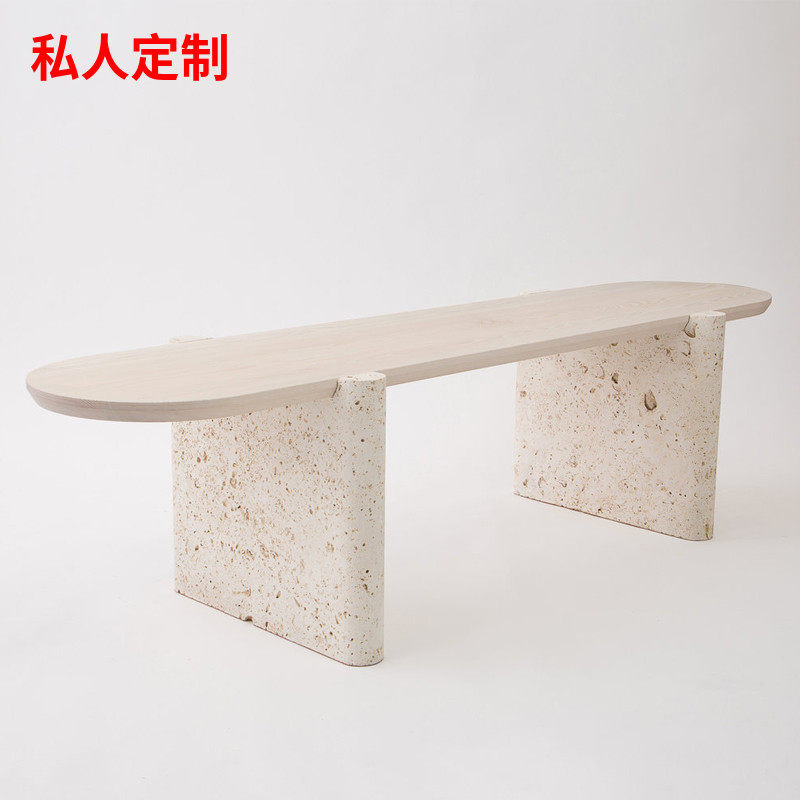 Nordic designer Tong Stone Tea Coffee Coffee Table Simple Solid Wood Living Room