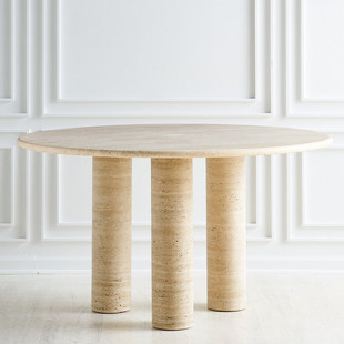 Италии Средние древние времена мебель 侘 侘 风 黄 каменный стол дизайнер модель жилой дом простой круглый Обедать стол