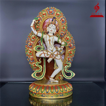 Nepal Buddha statue Majra Zhunan 58cm boutique gilt painted old Karma Ruyi shop