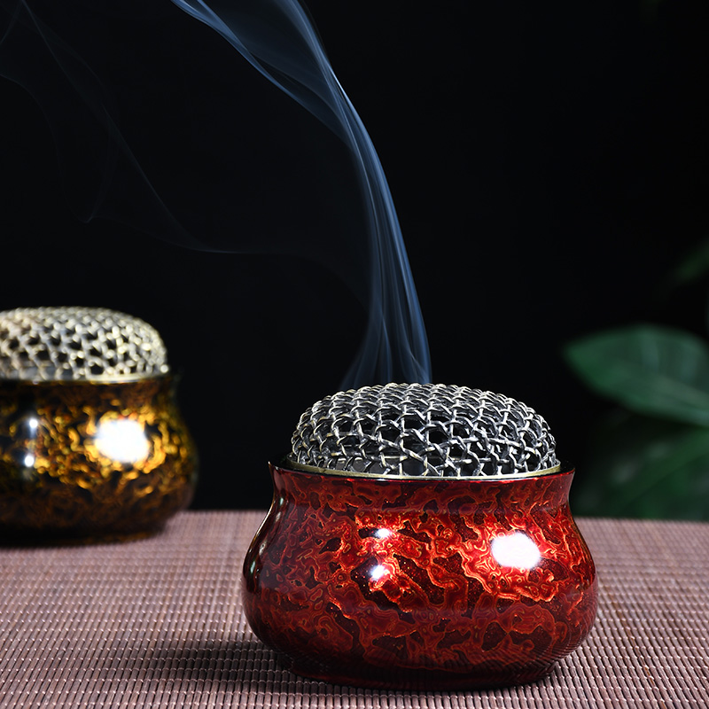 Muli large lacquer bead lacquerware black gold large lacquer incense burner Boshan burner incense ceremony tea ceremony ornaments pure handmade