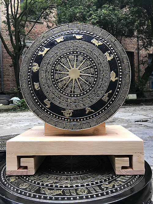 Hotel lobby Office meeting Town house gift VIP copper drum diameter 30 cm