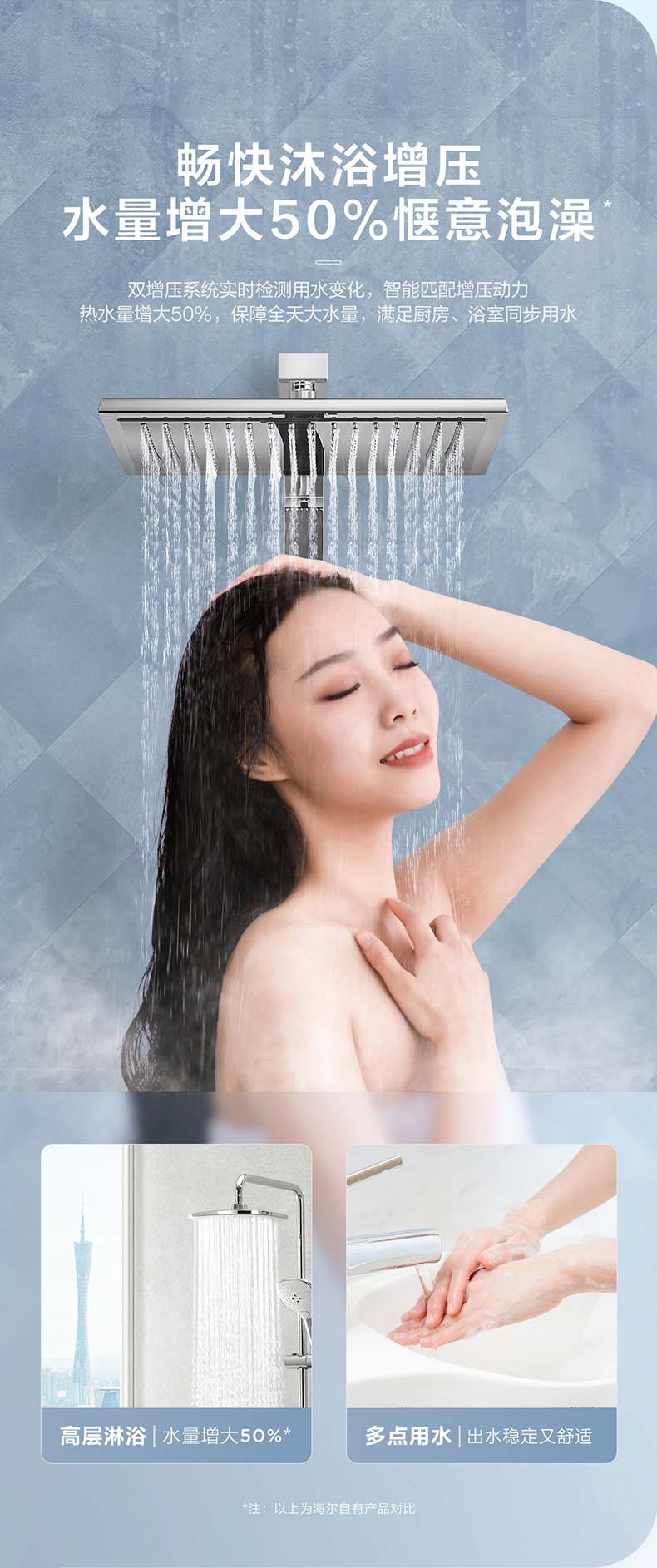 海尔 强排式 双增压零冷水 燃气热水器 16L 图6