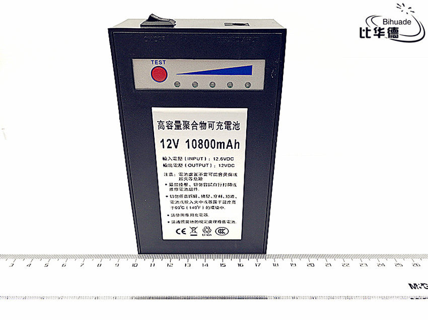 12V Lithium battery pack Large-capacity polymer battery 12 6V 10800mah LED lights for outdoor use