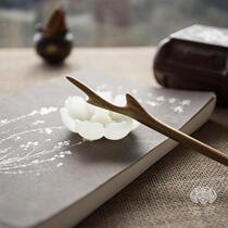 Moyuan (Deer God) green sandalwood hairpin hairpin handmade antique simple headwear birthday gift for girlfriend plate