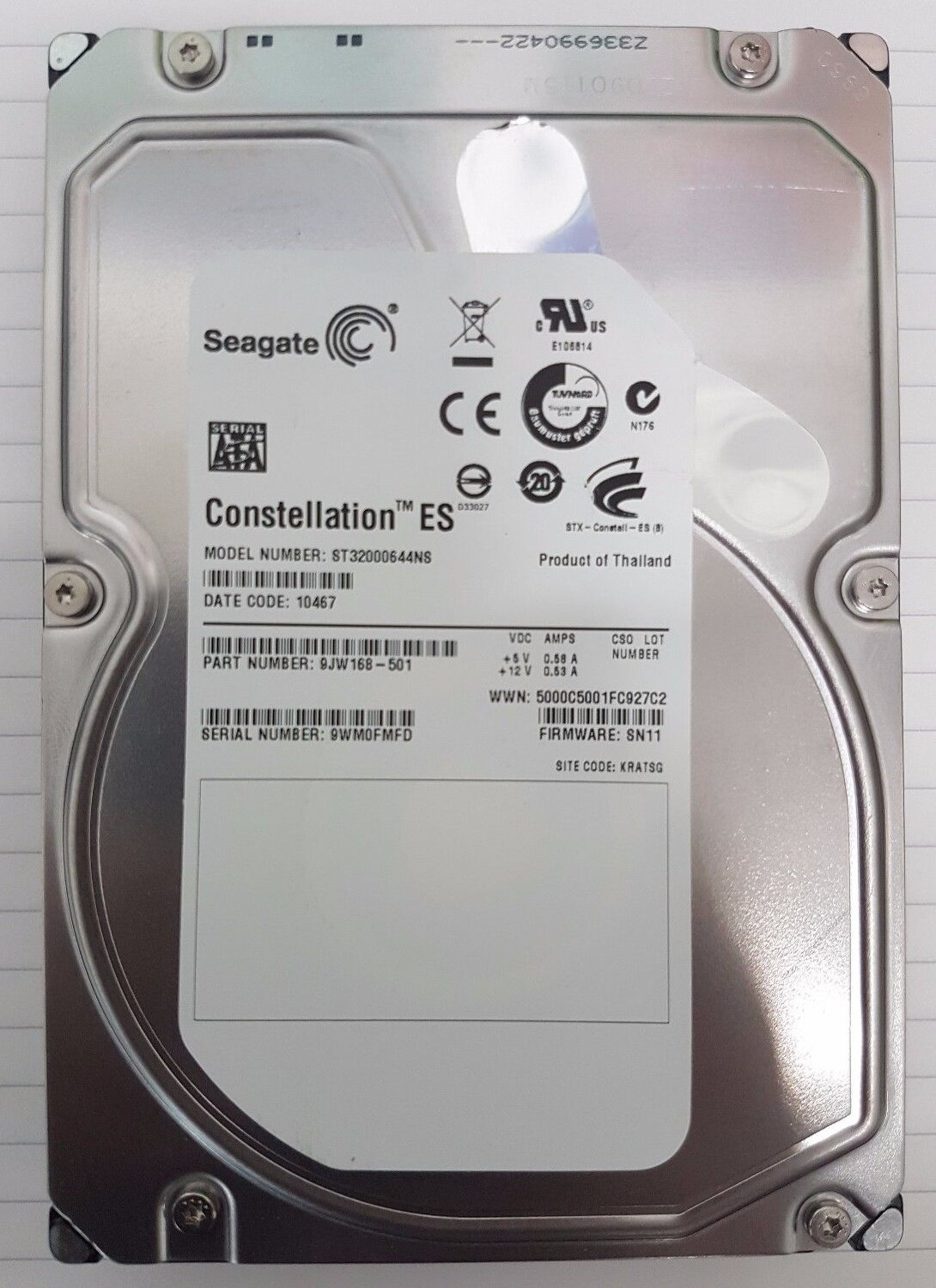 Seagate Hijtier Constellation ES ST32000644NS 2T SATA 3 5 inch hard disc