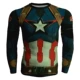 Marvel Avengers Captain America Steel Batman Superman Tights Thể thao nam Áo thun thể thao dài tay áo cotton