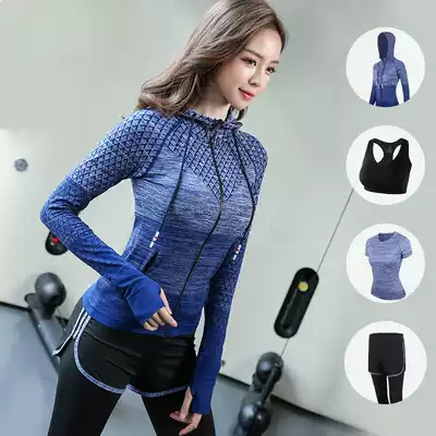 Autumn and winter thin fitness clothes women's tight training quick-drying running professional sports gym sexy yoga suit set