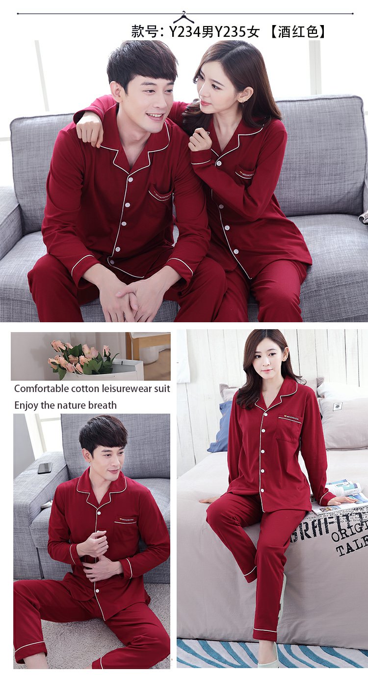 Phiên bản Hàn Quốc của bộ đồ ngủ đôi cotton cotton tay dài mùa xuân và mùa thu đông nam và nữ màu đen bí mật phục vụ nhà cotton phù hợp do bo