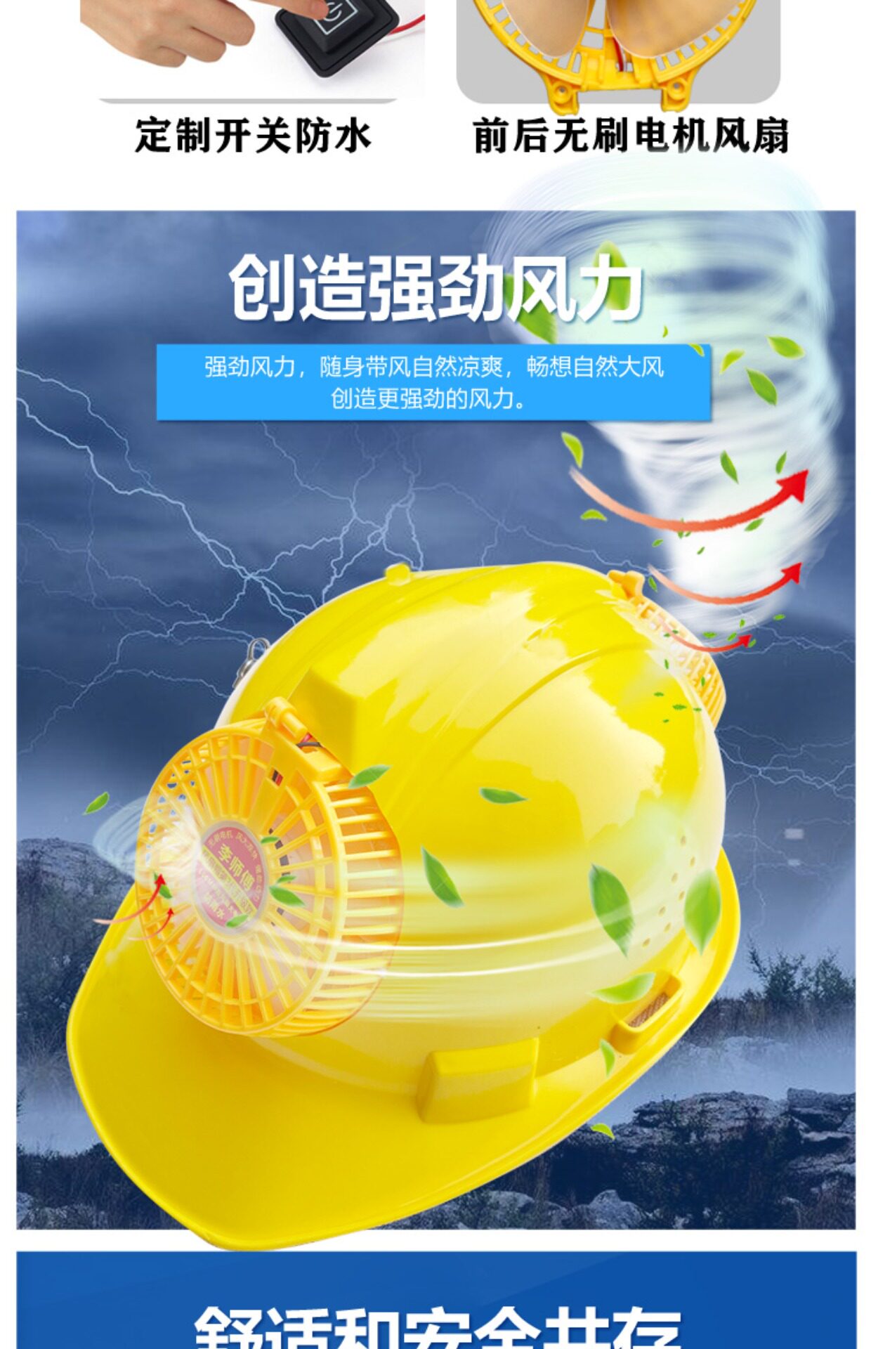 Фанаты Cap 前后双风扇帽夏季透气降温多功能锂电充电工地遮阳防晒风扇帽 \\