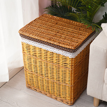 Dirty clothes basket rattan large fabric covered square basket woven storage basket household clothes basket storage box miscellaneous box