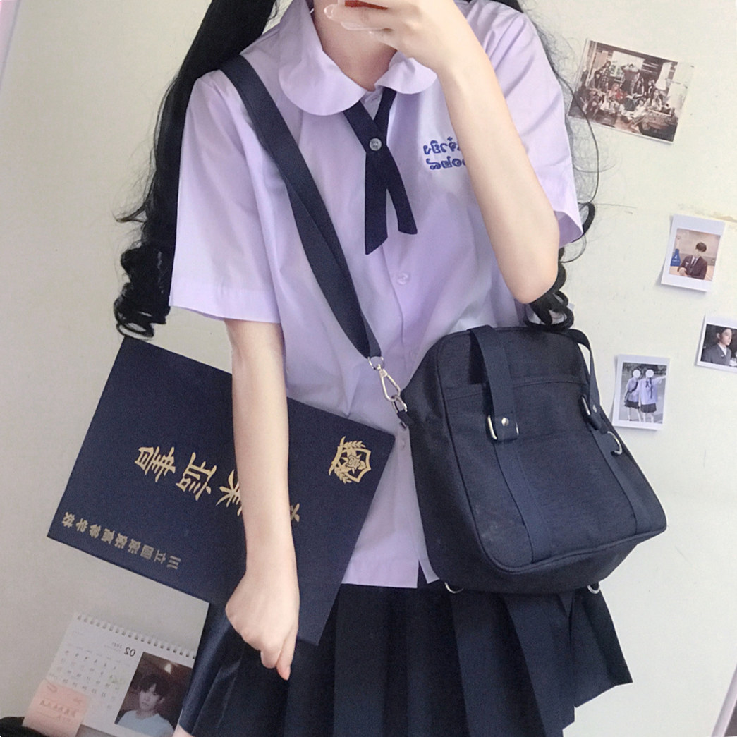 Thai school uniforms small water homecoming students suit shirts skirts women heckles dress Campus wind short sleeves Summer