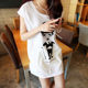 Korean style design pure cotton versatile Chaplin summer loose long casual round neck sleeveless T-shirt dress for women