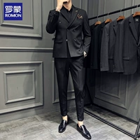 Черный полосатый 62 двухбортный набор из трех частей