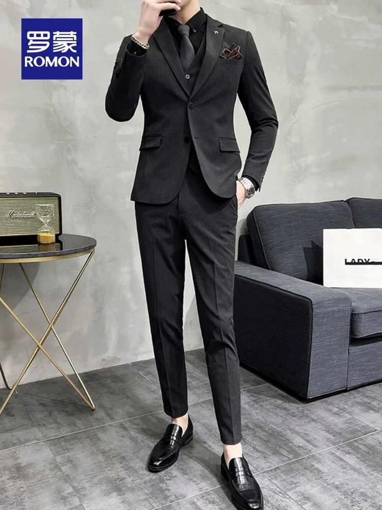 Мужской комплект, классический пиджак костюм, свадебное платье, slim fit