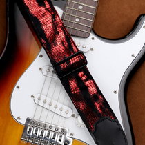 Pure hand sewing flash red guitar strap with bass shoulder-strapped guitar strap thickened folk guitar belt