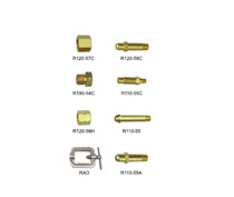 Argon oxygen acetylene hydrogen nitrogen pressure reducer pressure reducing valve gauge inlet and outlet air connector nut nut fittings