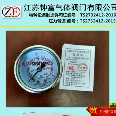 Dewar bottle accessories pressure gauge LNG car bottle pressure gauge stainless steel axial pressure gauge Y50