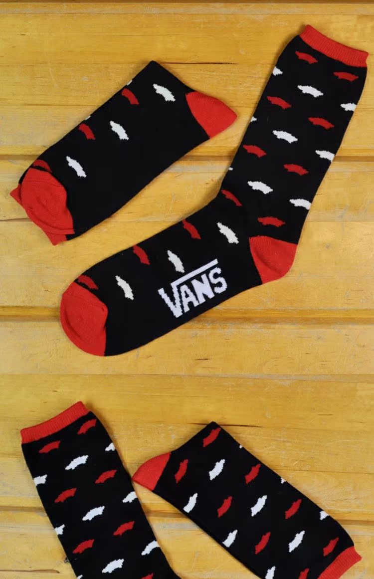 Laowan VANS spot Fansi nam và nữ thể thao vớ trượt vớ vớ vớ ống nhiều màu 5 đôi tất dài đến đầu gối