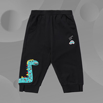Li Ning children's seven-point pants summer sports fashion cotton comfortable breathable cartoon sports pants YKQQ021
