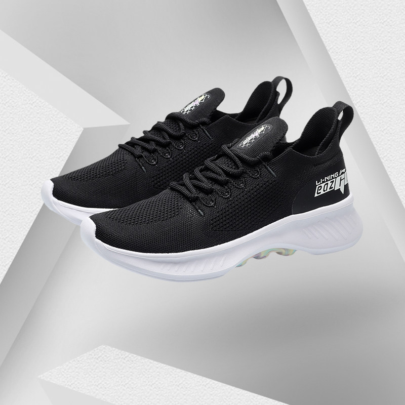 Li Ning running shoes women's shoes fashion casual running sports comfortable soft elastic light low top sneakers AREQ052