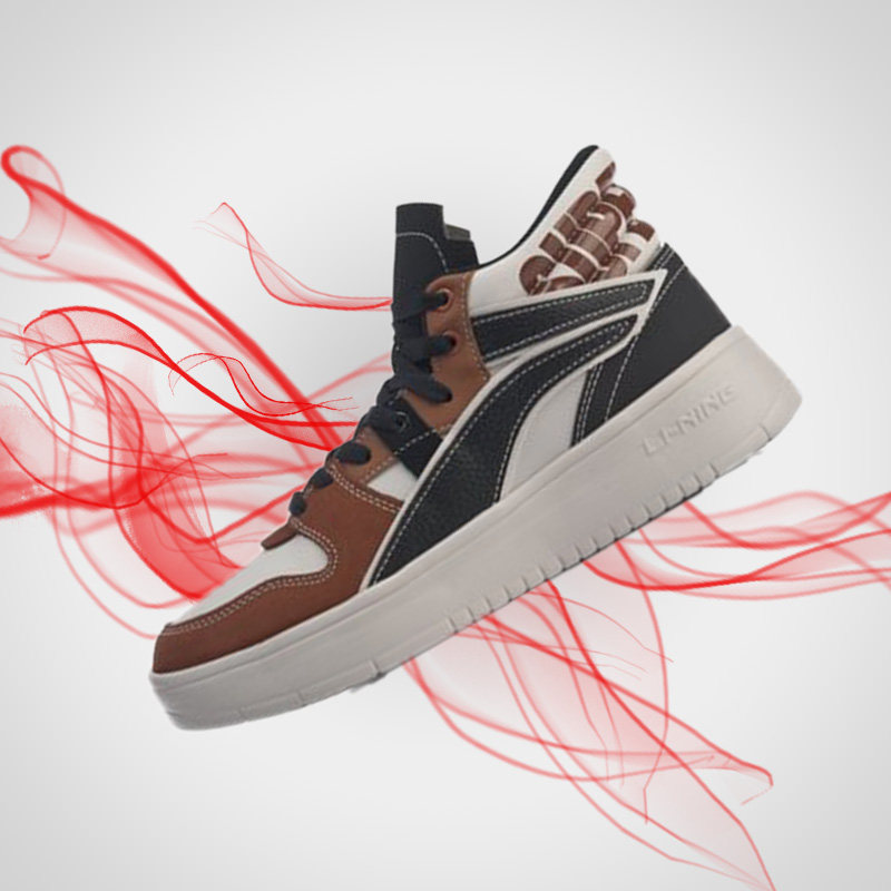 Li Ning casual shoes women winter sports fashion series comfortable non-slip high tube classic casual shoes AGCP164