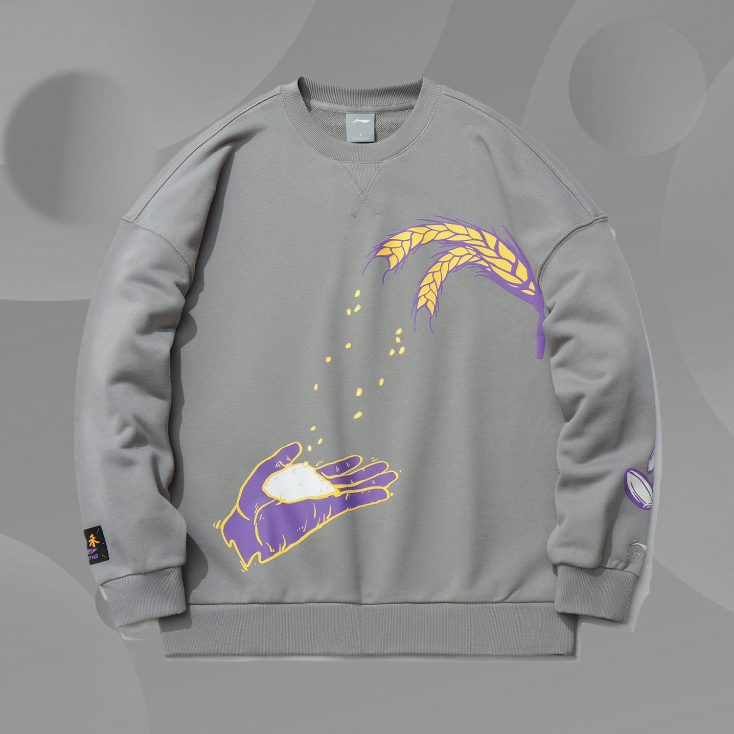 Li Ning Wei Yi Men's 2021 New Loose Turtleneck Crewneck Spring and Autumn Sportswear AWDR639