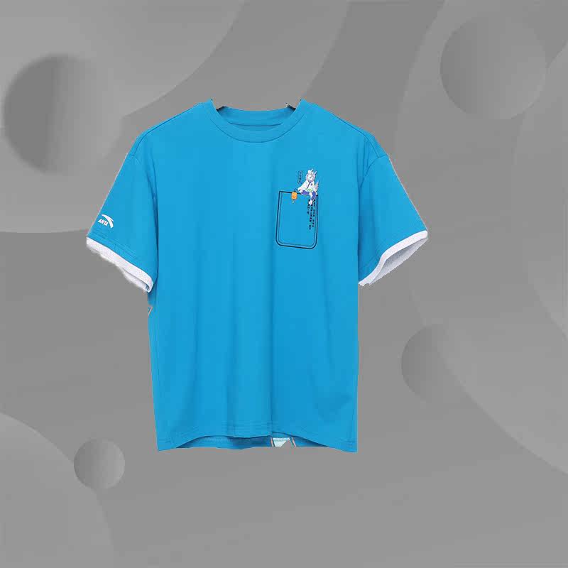 Ahn step children Summer new boy fashion sports 100 lap half sleeve embroidered short sleeve T-shirt H52128143