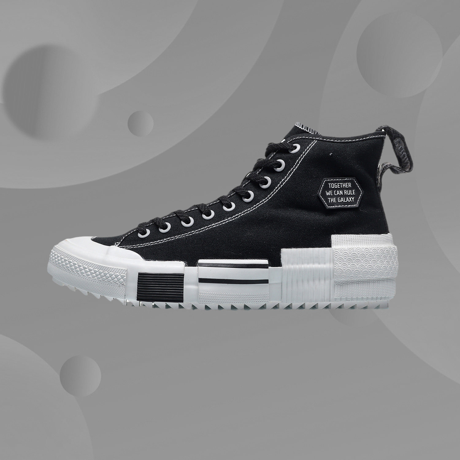 Li Ning Canvas Shoes Men's Star Wars Joint Series Star Road Men's High Tube Classic Casual Shoes AGCQ241