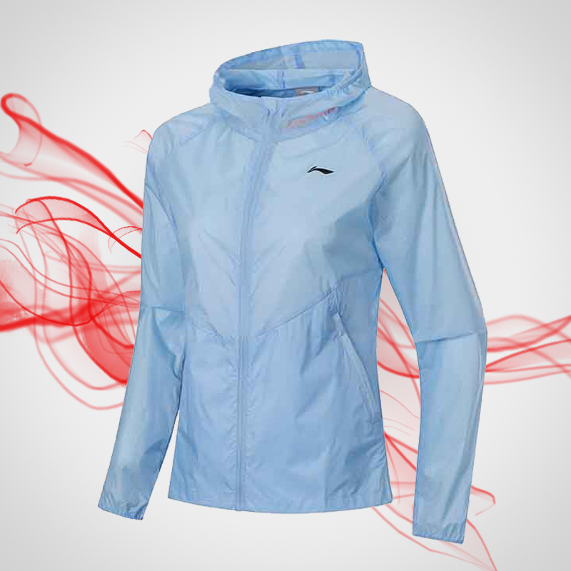 Li Ning female summer style jogging series women's sports sunscreen comfort slim fit 100 lap fashion windsuit AFDP108