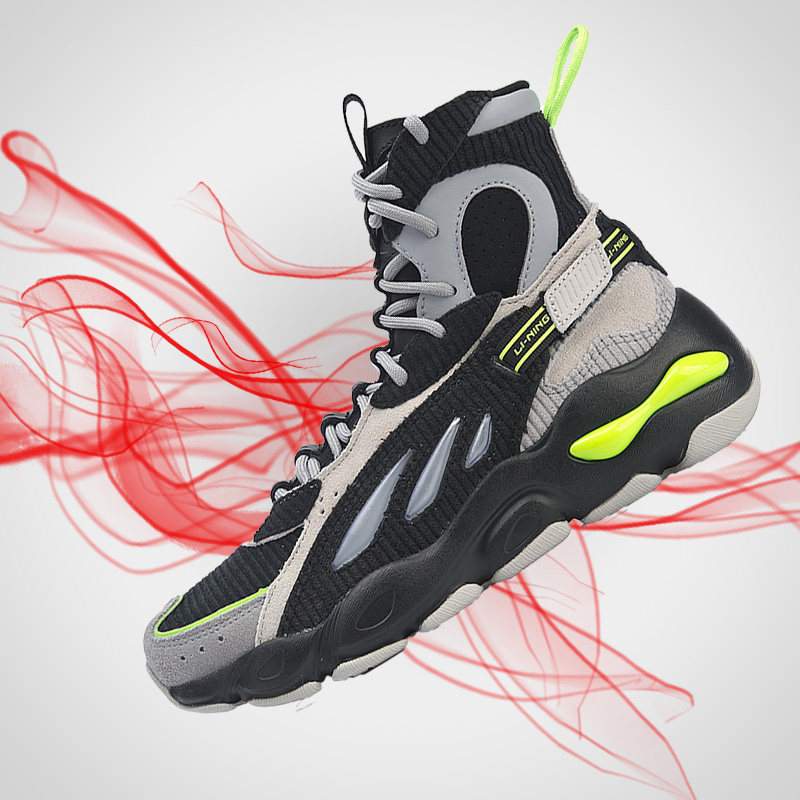 Li Ning Women's Casual Shoes Li Ning xXGIRL Joint Butterfly Women's High Barrel Fashion Casual Shoes AGLP112