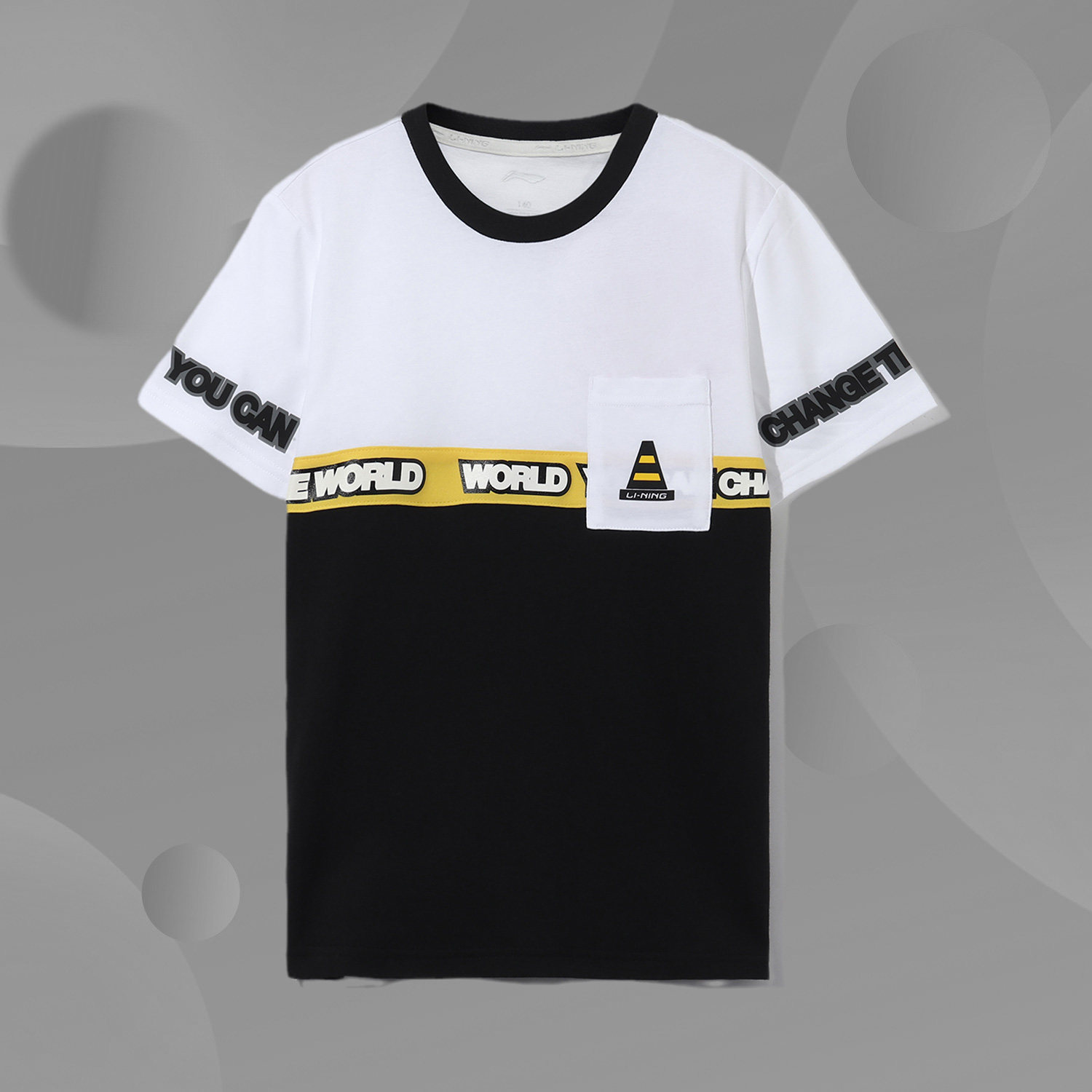 Li Ning Boys Short Sleeve 2020 Summer Boys Knitted T-shirt Big Boy Crewneck Cotton Short Sleeve T-shirt YHSQ037