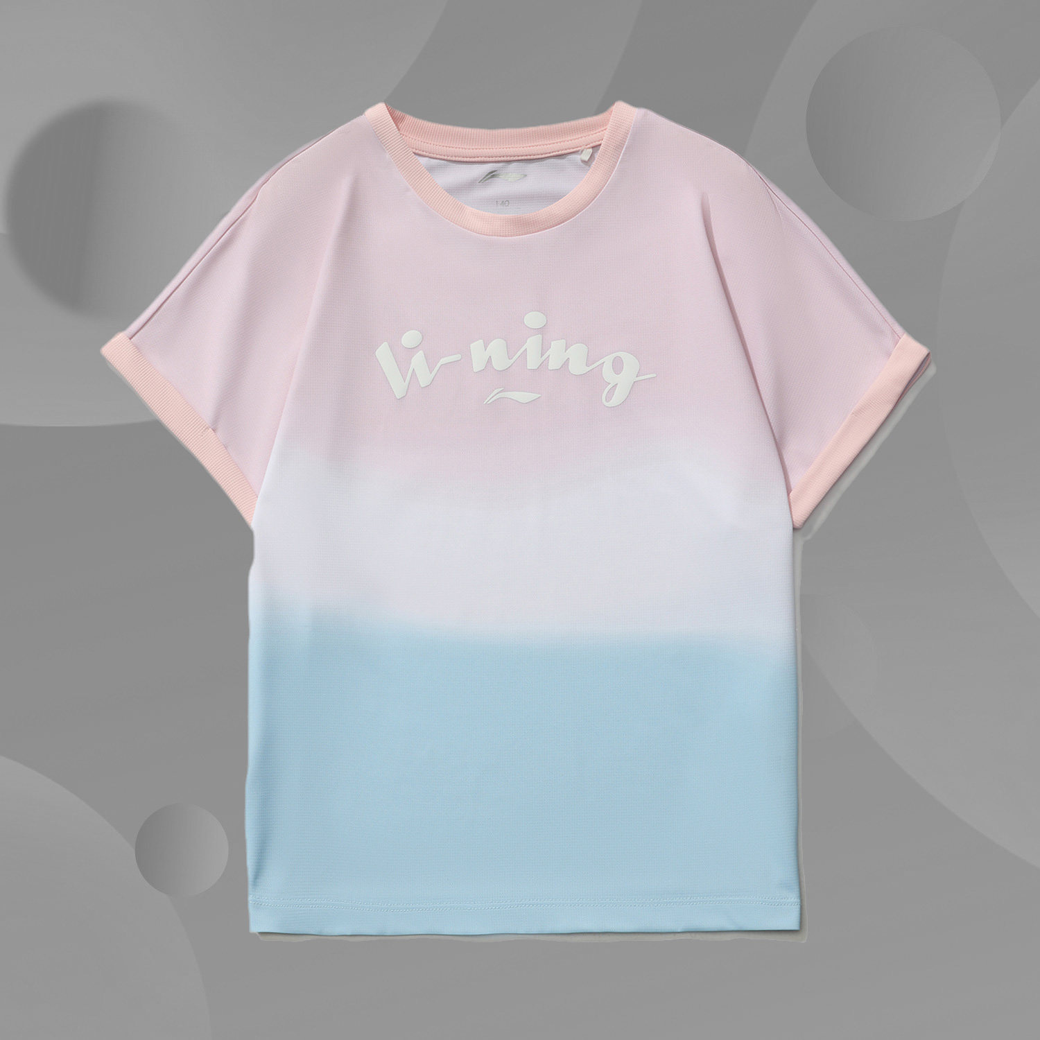 Li Ning 2021 Summer New Girls Crewneck Sports Short Sleeve T-shirt Middle School Children's T-shirt YHSR106